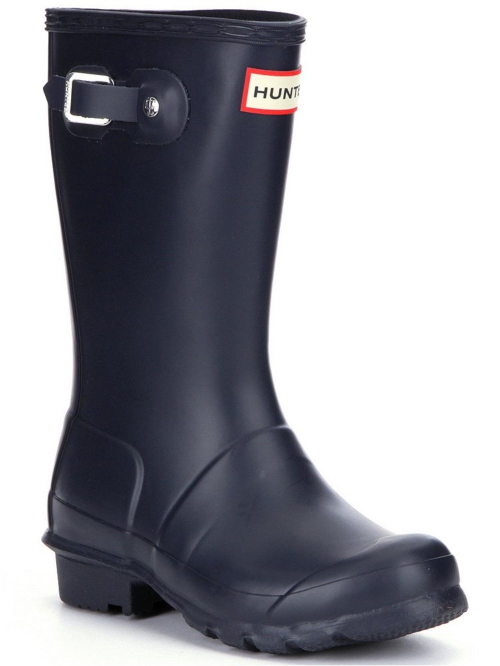 Kids' Original Matte Navy Waterproof Buckle Strap Rain Boots, MSRP $105, B4/G5 - Picture 2 of 14